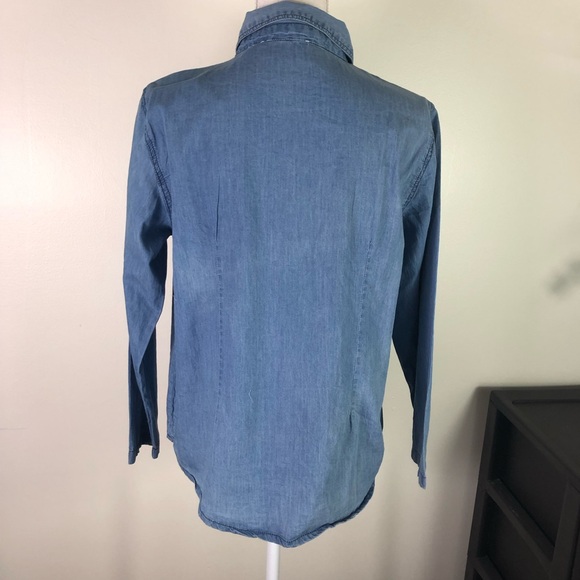 Country Store women’s Y2K Sz M embroidered collared buttoned long sl denim shirt - Picture 4 of 8